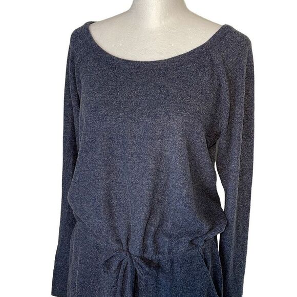 Chaser Womens Long Sleeve Dress‎ Tie Waist Criss Cross Back Blue Size Medium NWT - Picture 2 of 10